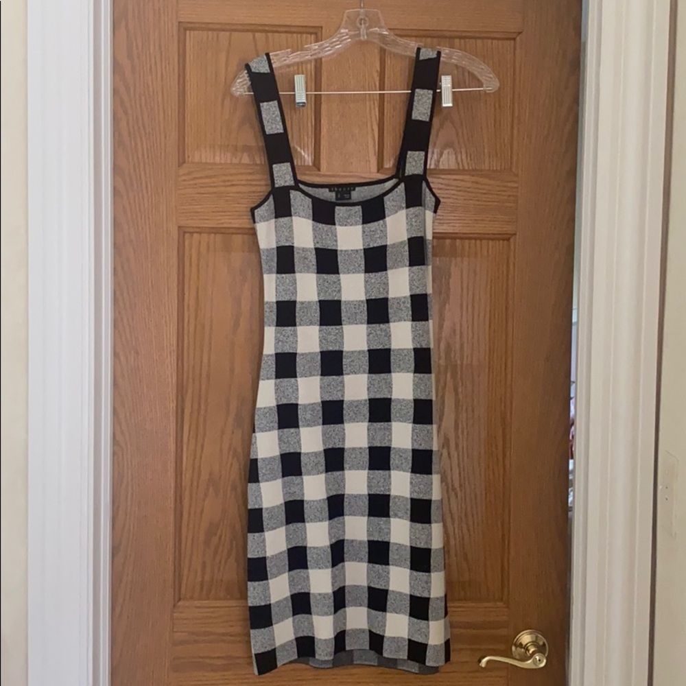 Theory black and white knit dress